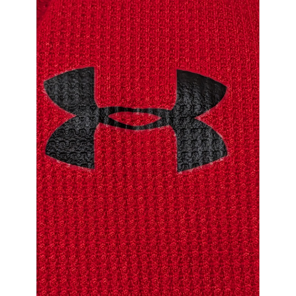 Under Armour AllSeasonGear Red Waffle Knit Thermal Long Sleeve Shirt Mens Large